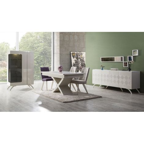 Comedor completo ALFA con 4 sillas blanco