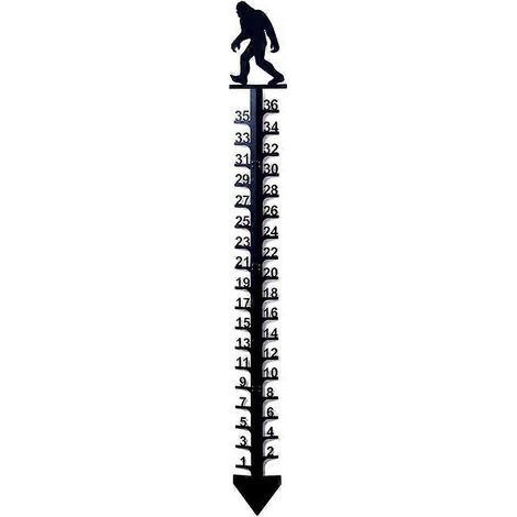Schneemesser aus Schmiedeeisen, Messzubehör für den Außenbereich für Schimpansen – robustes und dekoratives Gartenlineal.