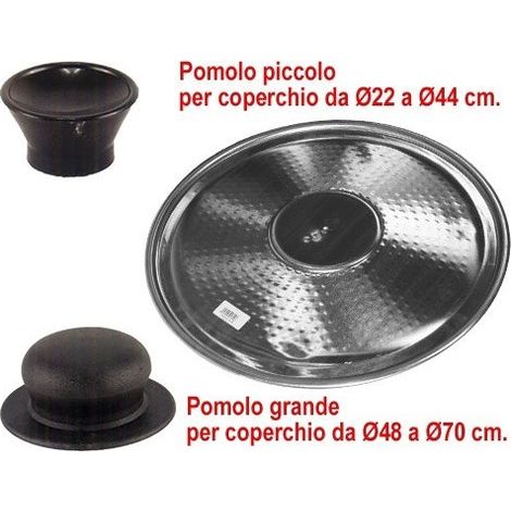 Pomoli per coperchi pentole completi di vite per fissaggio - Pomolo grande (1/3)