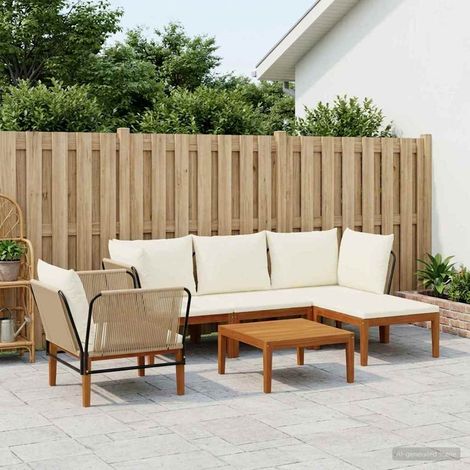 vidaXL 6 uds. Madera de Acacia Sólida y Cuerda Natural (1/5)