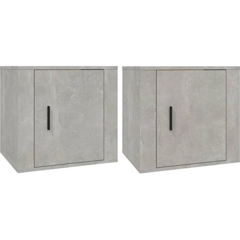 Maison Exclusive - Mesitas de noche 2 unidades color gris hormigó