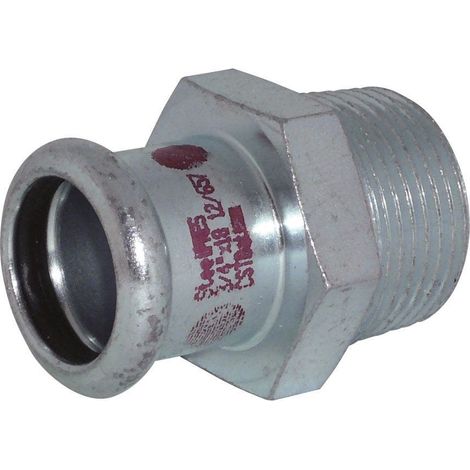 Raccord droit acier électrozingué à sertir SteelPres® M - 54mm 50x60 - Raccorderie Metalliche