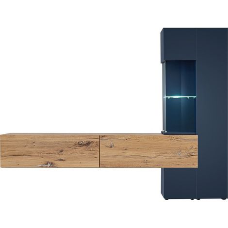 Mobile TV MARIANO – Set completo, colore blu navy e quercia