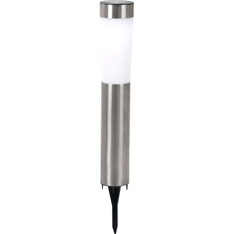 Etc-Shop – Lampe solaire à LED pour extérieur – Acier inoxydable et plastique – Panneau solaire monocristallin – Éclairage 8h – IP44 (1/5)