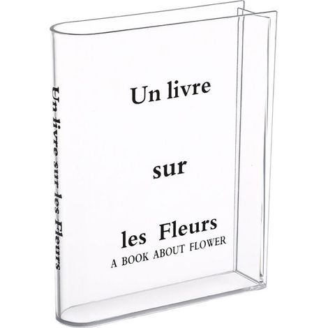 Vase en forme de livre en acrylique transparent, vase en forme de livre, vase livre en forme de tulipe, décoration pour chambre, salon, bureau (1/5)