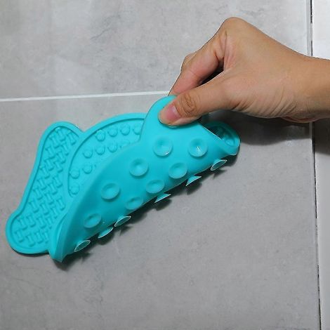 Gamelle à lécher pour chien Distributeur de croquettes interactif et tapis à lécher. Jeu d'enrichissement pour chiens, soulage l'anxiété et l'ennui. Tapis à lécher en silicone, design stable, orange1 (1/2)