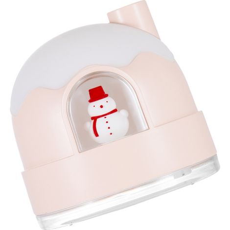 Schneehaus-Nachtlicht-Luftbefeuchter, leise, USB, niedlich, rosa, ideal für Schlafzimmer und Zuhause. (1/5)