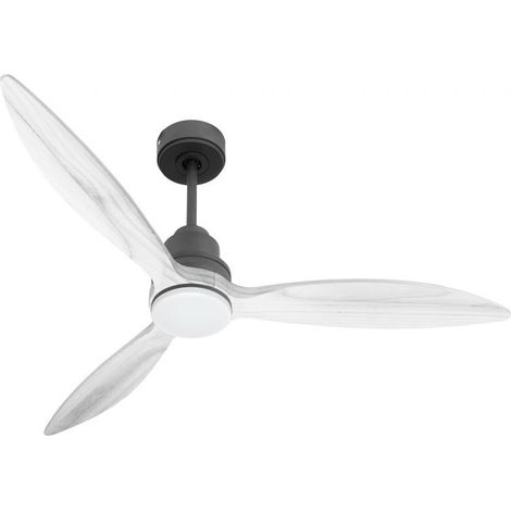 Tenerife - Super destratificateur et ventilateur DC 132 cm Gris basalte pales bois blanc avec Lumière 25 à 35 m² (1/5)