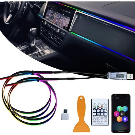 Auto Ambientebeleuchtung 110cm+35cm RGB LED App+Fernbedienung (1/5)