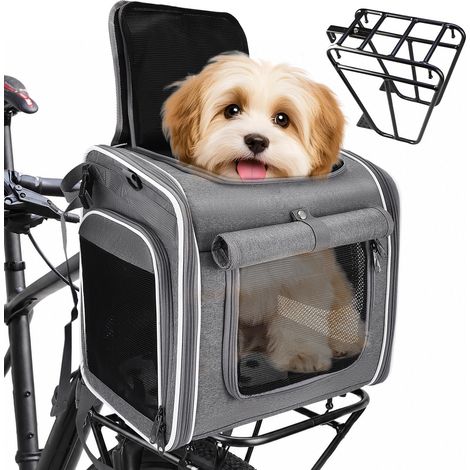 Panier de vélo avant pour chien - Panier de vélo pour chien 4 en 1 avec (1/5)