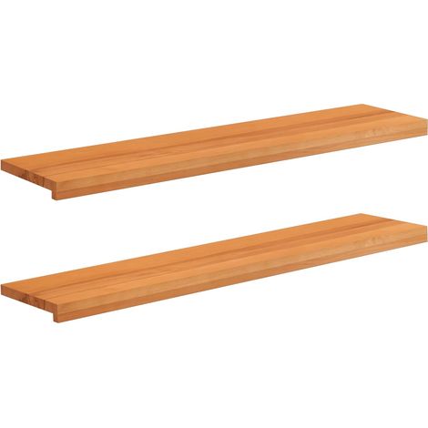 Alfombras para escalones 2 uds. 110 x 30 x 2 cm Marrón Claro vidaXL