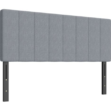 Kopfteil 3-fach höhenverstellbar Bettkopfteil mit Metallbeinen Leinenoptik für Schlafzimmer 160x10x106/116/126 cm Grau