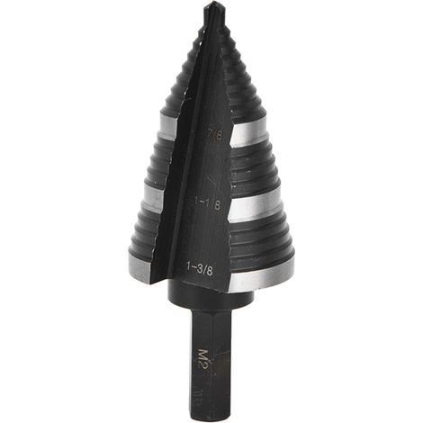 Perceuse étagée 3/16 à 1-3/8 pouce, foret conique en acier rapide M2 nitruré, queue hexagonale 3/8 pouce (1/5)
