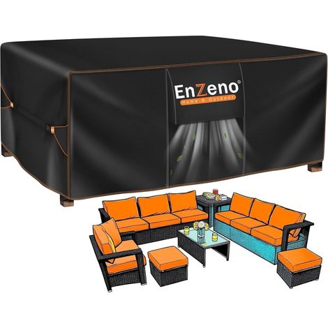 Enzeno Abdeckung Gartenmöbel wasserdicht 300x250x100cm Oxford Winterfest (1/5)