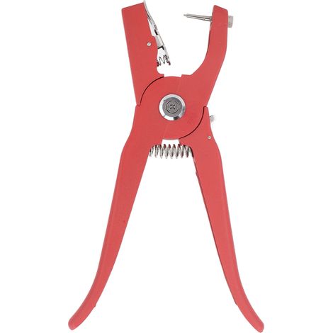 Pince à boucles auriculaires pour bétail, rouge, ergonomique, avec poignée antidérapante, applicateur de boucles auriculaires sans effort pour porcs, chèvres, bovins et moutons (1/5)