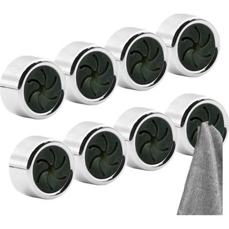 Porte-serviettes rond, lot de 1, 3 ou 8 crochets autocollants, pour cuisine, salle de bain, maison, mur, armoire, garage, sans perçage (1/5)