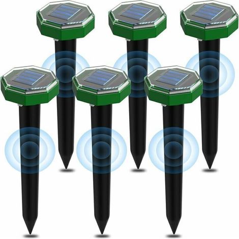 Taupe Ultrason Solaire 6 pièces,Anti Taupe Ultrason Solaire avec IP65 Imperméable,À Utiliser sur Les Pelouses de Jardin pour Repousser Les Taupes et Les Spermophiles (1/5)