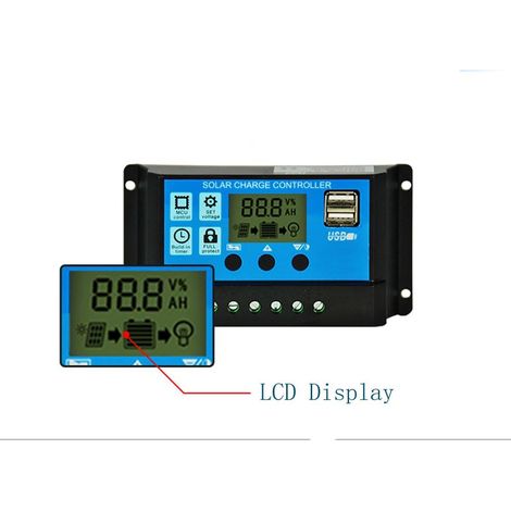 Controlador De Carga De Panel Solar MINKUROW, 12v/24v, 30a, Pantalla Lcd, Puerto Usb Dual (1/4)