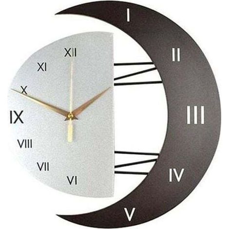 Horloge murale moderne Design moderne Horloge murale Creative Moon Frame Horloge de cuisine Horloge murale pour la maison (33cm) (1/4)