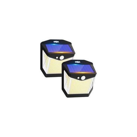 Lampe Solaire Exterieur Détecteur Mouvement - 248 LED Lumière Solaire Extérieur étanche Sans Fil Spot Solaire Exterieur pour Jardin Patio Garage Lot de 2 [Classe énergétique A+++] (1/5)