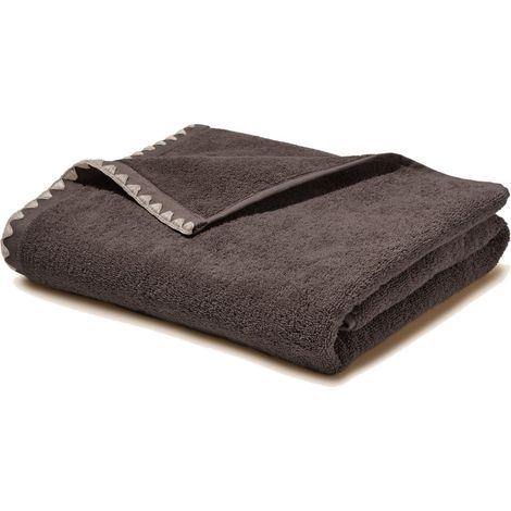 Serviette de toilette en Éponge unie et point feston triangulaire NERYDA (1/4)