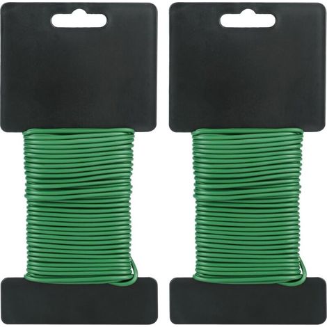 Flexibler 2,5 mm Gartendraht – 2 Rollen à 10 m – Ideal zum Anbinden und Stützen von Pflanzen im Gemüsegarten oder in Pflanzgefäßen