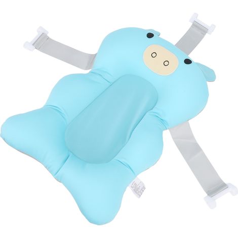 Coussin de bain bébé bleu, siège de baignoire enfant, support flottant doux et confortable, coussinet anti-glisse pour nourrisson, accessoire de bain, 1 pièce (1/5)
