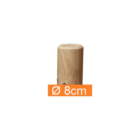 Pali in Legno di Pino Nordico Senza Punta Torniti Impregnati- Trattati Classe III - Diametro: 8cm - H200cm (1/2)