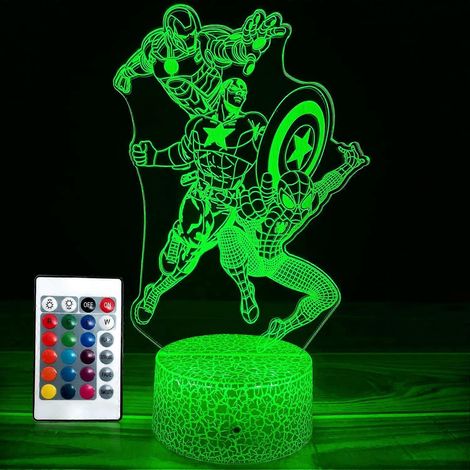 SCSYV Nachtlicht für Jungen, das ideale Geschenk fürs Kinderzimmer. 3D-LED-Lampe mit optischer Illusion, Fernbedienung und 16 Farben. Perfekt als Nachttischlampe zum Geburtstag oder zu Weihnachten. (1/5)