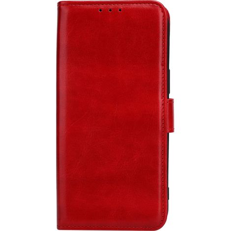 Étui en cuir intégral anti-choc pour iPhone 12 Pro Max avec fente pour carte, rouge (1/5)