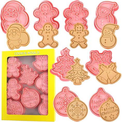 Emporte-pièces tampons Noël, 8 pièces pour fondant (1/5)