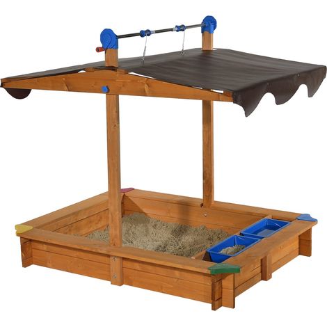 Sandkasten mit Dachlift Lea 137x105x120 cm