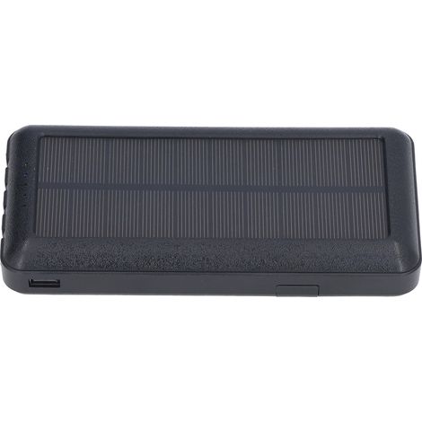 Solarstromquelle mit 2 LEDs, Powerbank 30000mAh für Outdoor-Aktivitäten wie Camping und Bergsteigen, Schwarz (1/5)