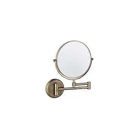 Miroir de maquillage mural GURUN 8" avec grossissement 10X, miroir de salle de bain pivotant double face, finition laiton satiné antique M1306K (8 po, 10x) (1/5)
