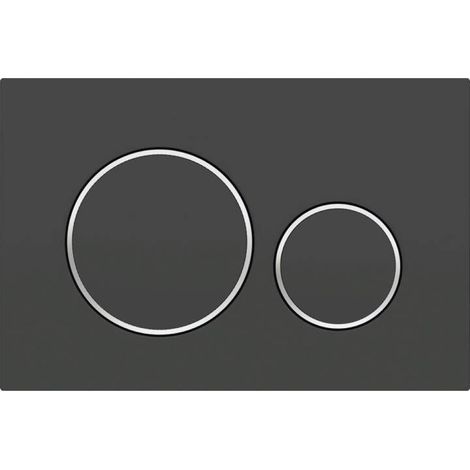 Gilt für Geberit Sigma20 Betätigungsplatte für 2-Mengen-Spülung: mattschwarz lackiert, Perl-Effekt-Beschichtung, Chrom glänzend (115.882.14.1) (1/4)