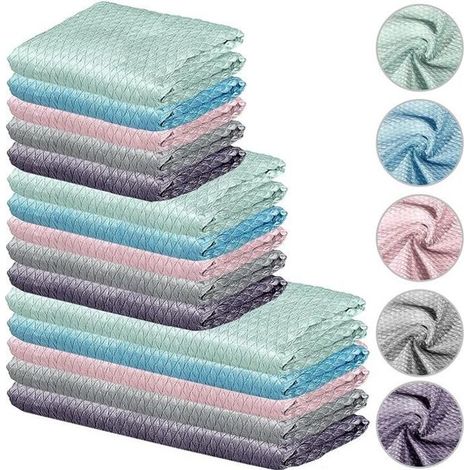 15 Pièces Nolmia Chiffon Microfibre Volsia Miracle Cloth Chiffon De Nettoyage Vitre Chiffon Ecaille De Poisson Miraclecloth Chiffon (1/4)