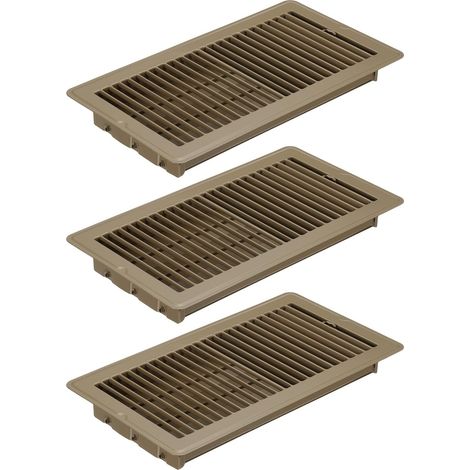 Registre de Sol de 12 X 6 Pouces, 3 Pièces, Couverture de Ventilation D'Air en Acier Réglable, Grilles de Sol Faciles à Ajuster pour Les Murs Latéraux, Marron (1/5)