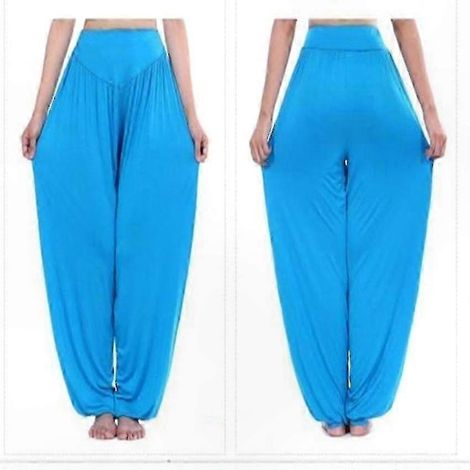 Weit geschnittene Damenhose, lässige Haremshose für Tanz, Yoga, Boho- und Zigeunerstil, elastischer Bund, bequem, ideal für Sport und Entspannung. (1/4)