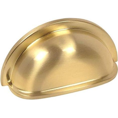 Poignée De Tiroir - Laiton Brossé - Entraxe 76 Mm - Pour Armoires Cuisine Et Meubles - Lot De 1 (1/5)