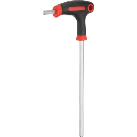 T-Handle Hex Key Wrench 6mm 165mm Length Long Arm Cr-V Red Black (1/5)