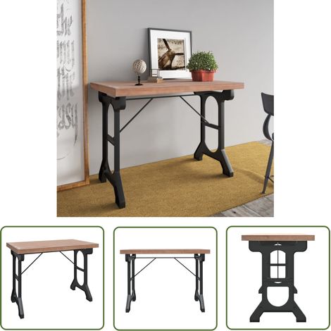 The Living Store Esstisch 110x65x82 cm Massivholz Tanne und Eisen - Esstisch - Holztisch - Tannenholzt Tisch - Esszimmertisch - Wohnzimmertisch (1/5)