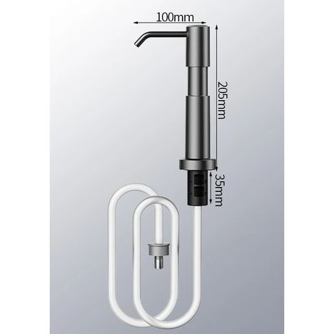 Évier (gris anthracite) avec distributeur de savon intégré, distributeur d'ustensiles de cuisine avec tube d'extension, accessoires pour évier (1/5)