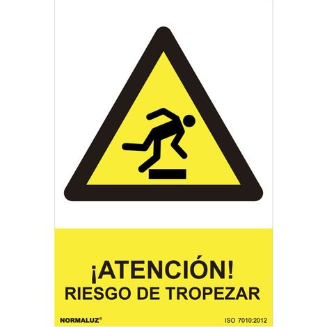 Panneau Danger Chute Espagnol Panneau De Danger "atención No Tropezar" En Espagnol - Normaluz (1/3)