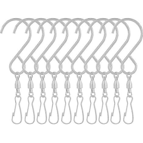 Drehbare S-Haken (10er-Pack) zum Aufhängen von Windspielen. Drehbare Haken. Blumentopfclips. (1/5)