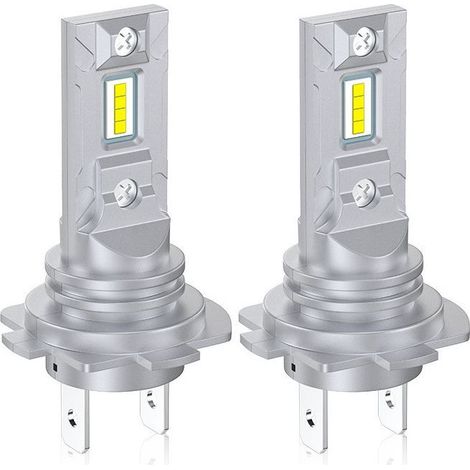 Ampoule LED H7, blanc 6000K, équivalent 20W, 4000lm, phares, feux de croisement, feux de route, remplacement halogène, sans adaptateur, installation facile, lot de 2. (1/5)
