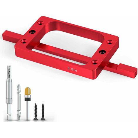 Gabarit pour charnières de porte – Kit de gabarits de fraisage en alliage d'aluminium à taille fixe de 3-1/2 pouces pour charnières de 3,5 pouces de longueur, avec des rayons de 1/4 pouce et 5/8 pouce (1/5)