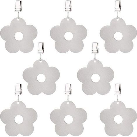 8-teiliges Tischdeckengewichte-Set aus Edelstahl mit Clips, Tischdeckenhalter für den Außenbereich, Hängeanhänger für Camping (1/5)