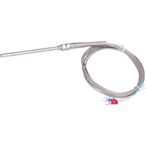 Sonde thermique thermocouple de type K, en acier inoxydable, 0 à 600 °C, WRNT-187, type ordinaire, 4 mètres