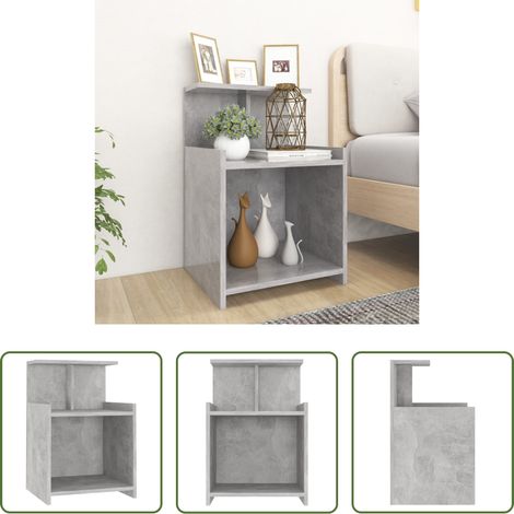 Étagères -  Table de chevet Gris béton 40x35x60 cm Aggloméré (1/5)