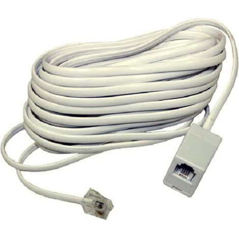 TrAdE Shop Traesio - Prolunga Cavo Telefono 5mt Filo Telefonico Rj11 6p4c Maschio Femmina Modem Adsl -